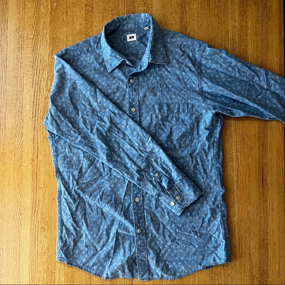 Blue print Uniqlo button up